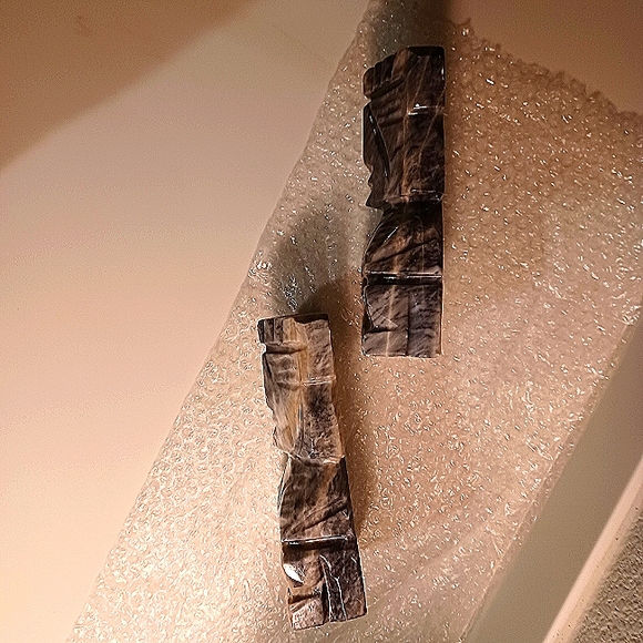 Mayan marble carved statues / bookends - Picture 2 of 10